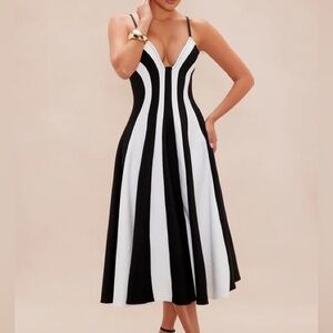 Diana Bandage Maxi Dress - Black/White